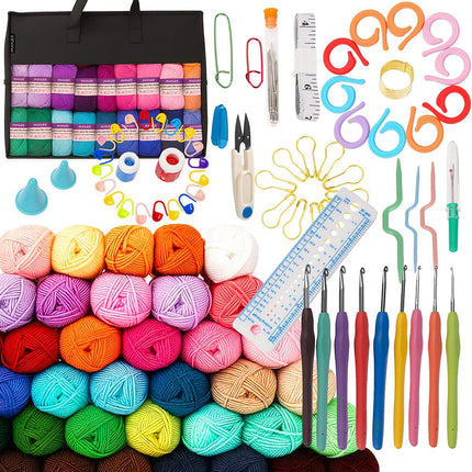 Crochet Kit, 113 Pieces, Includes Hooks and Accessories