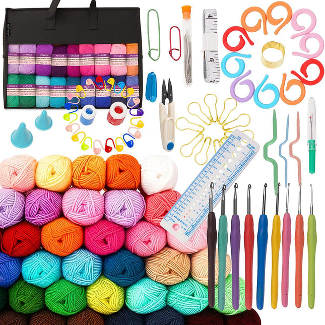 Crochet Kit, 113 Pieces, Includes Hooks and Accessories