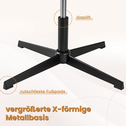 Scaun de birou cu picioare încrucișate, blană artificială roz, design ergonomic