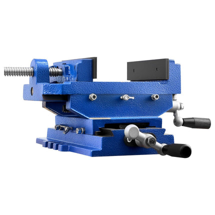 Cross Slide Drill Press Vise, 6 in Jaw, X-Y Cast Iron
