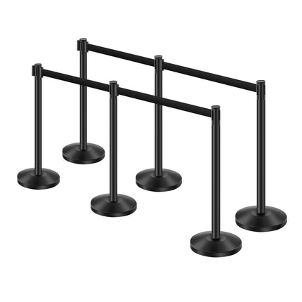 Crowd Control Stanchion Set, 6 Posts with 6.5 ft Belts