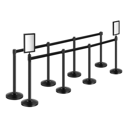 Crowd Control Stanchion Set, 8-Pack, Sign Holders