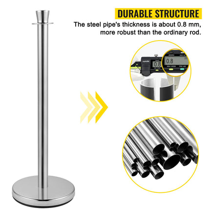 Crowd Control Stanchions Set of 2, 5 ft Velvet Rope