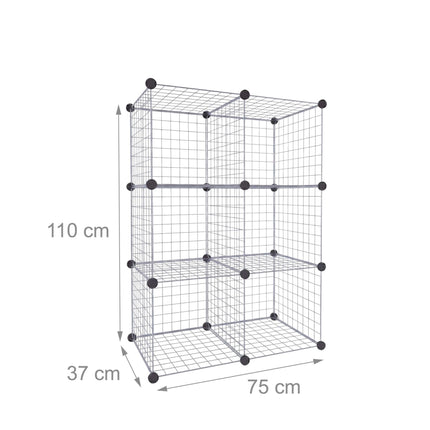 Set de rafturi cub – Cuburi modulare de depozitare din sârmă metalică