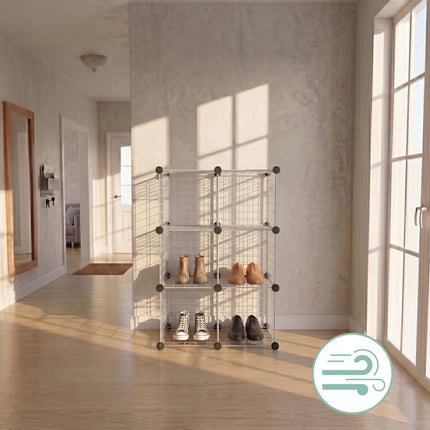 Set de rafturi cub – Cuburi modulare de depozitare din sârmă metalică