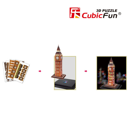 Cubicfun Puzzle 3D cu LED Big Ben