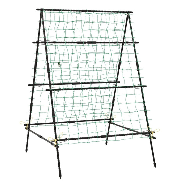 Spalier pentru castraveți cu plasă și cleme, metal acoperit cu PE