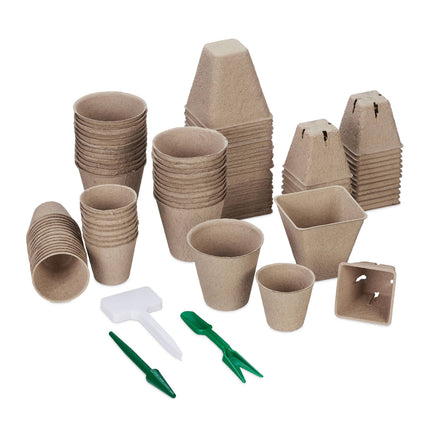 Ghiveci de cultivare, set de 96 cu accesorii
