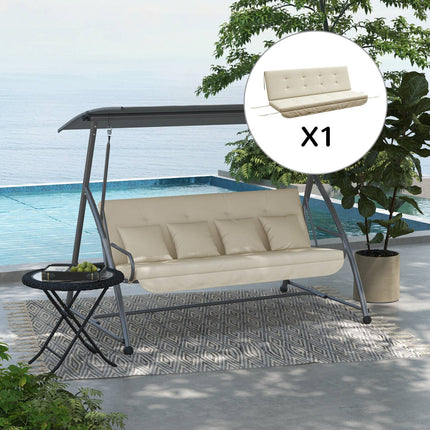 Set Perne Pentru Leagan Hollywood Perna Scaun 170 Cm, Perna Leagan, Perna Sezut, Perna De Gradina Cu Perne Spatar Si Laterale, Bej