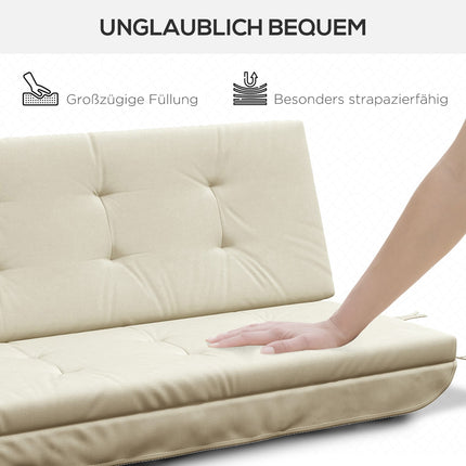 Set Perne Pentru Leagan Hollywood Perna Scaun 170 Cm, Perna Leagan, Perna Sezut, Perna De Gradina Cu Perne Spatar Si Laterale, Bej