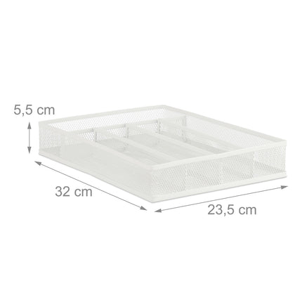 Tava pentru tacâmuri metal alb