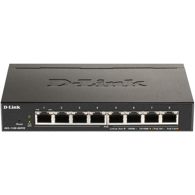 DGS-1100-08PV2 8-Port PoE Administerable Gigabit switch