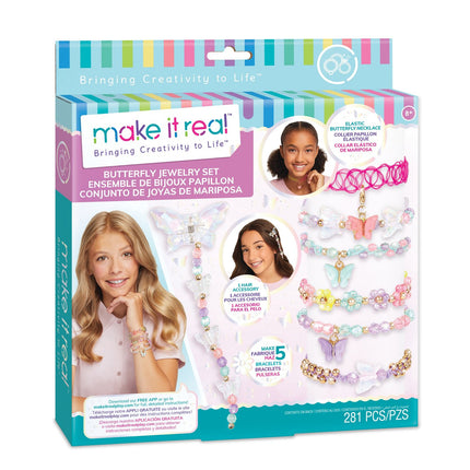 Set de bijuterii DIY cu brelocuri fluture și margele