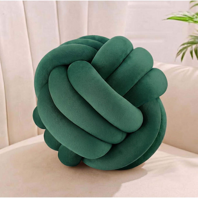 Pernă cu noduri verde închis – 25 cm, spumă de poliester