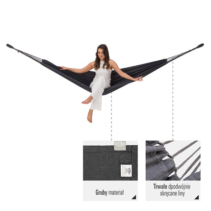 Hamac Gri închis, 200x100 cm, Utilizare în exterior
