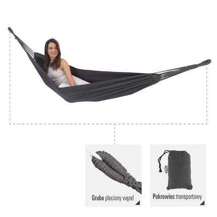 Hamac Gri închis, 200x100 cm, Utilizare în exterior