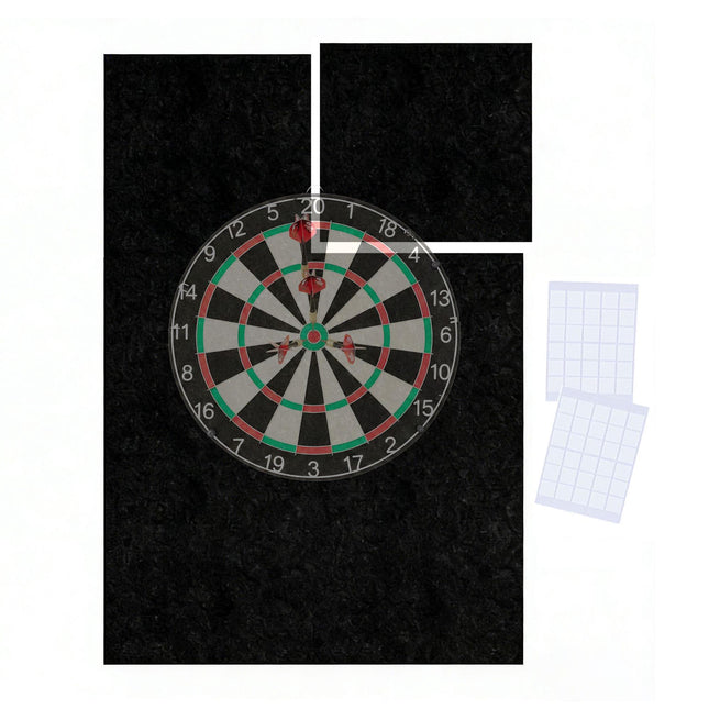 Margine pentru darts, protecție de perete din fetru, format din 6 piese