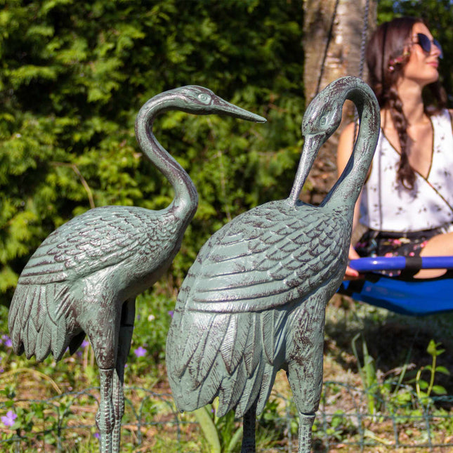 Statuie decorativă din fontă cu macara
