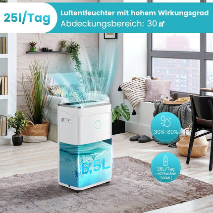 Dezumidificator cu rezervor de apa de 6,5 L pentru pana la 30 - 25 L/zi