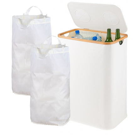 Coș de reciclare a sticlelor, 2 secțiuni, 60-100 sticle