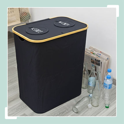 Coș de reciclare a sticlelor, 2 secțiuni, 60-100 sticle