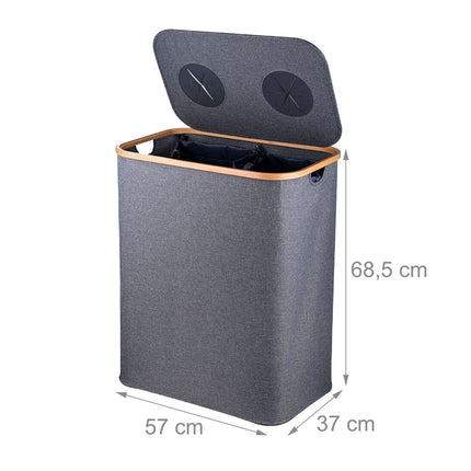 Coș de reciclare a sticlelor, 2 secțiuni, 60-100 sticle