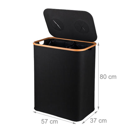 Coș de reciclare a sticlelor, 2 secțiuni, 60-100 sticle