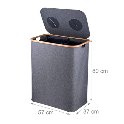 Coș de reciclare a sticlelor, 2 secțiuni, 60-100 sticle