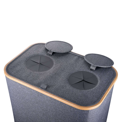 Coș de reciclare a sticlelor, 2 secțiuni, 60-100 sticle