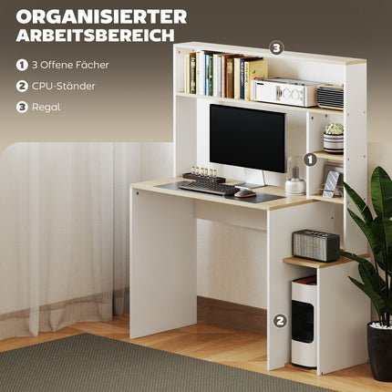 Birou 113 x 45 cm Birou computer Masă de birou cu rafturi deschise Suport CPU Cadru de oțel pentru birou acasă dormitor stejar |