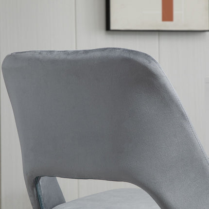 Ergonomic rotating desk chair in velvet look, dark grey