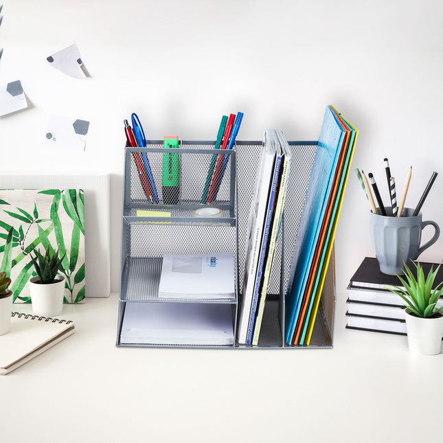 Organizare birou 7 rafturi metalice