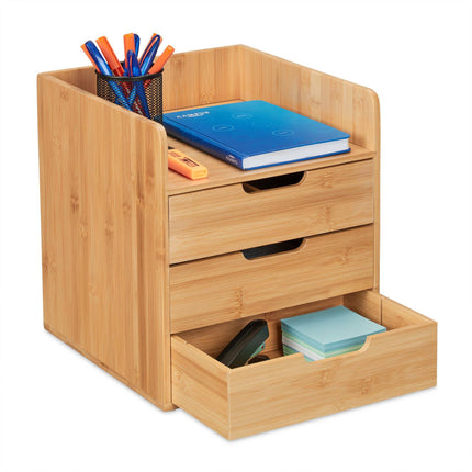 Desk organization with 3 drawers