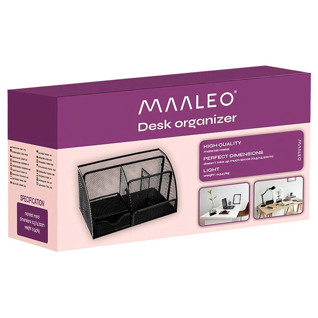 Desk organizer - 6 compartments - black