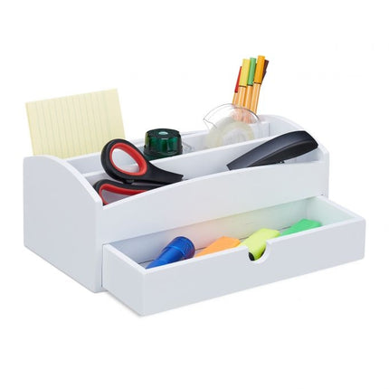 Organizator de birou Bamboo White