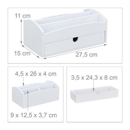 Organizator de birou Bamboo White