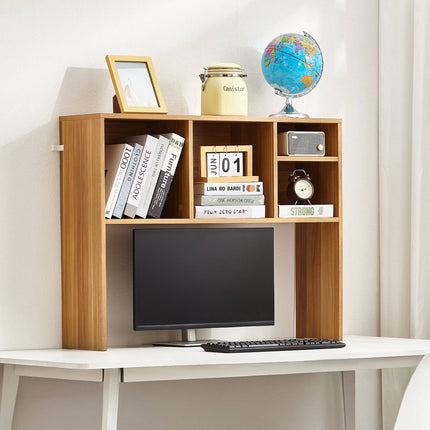 Desktop Bookshelf Hutch, 1-Tier Wood, 37-Inch Wide
