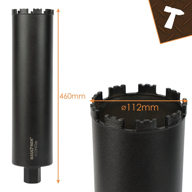 Carotă diamantată 112×460 mm pentru beton, piatră