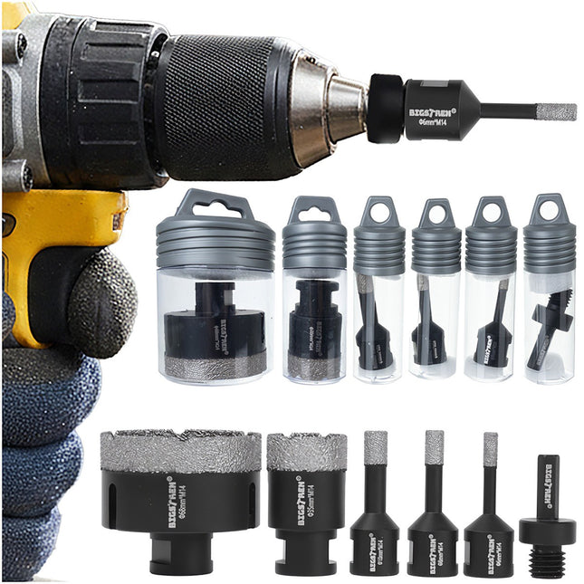 Set carotă diamantată, 6 bucăți, 6–68 mm, adaptor M14