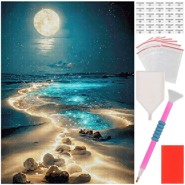 Kit de pictură cu diamant, peisaj de plajă, 40x30cm