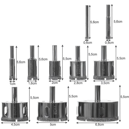 Diamond holesaws - set of 10 pcs. Bigstren 21641