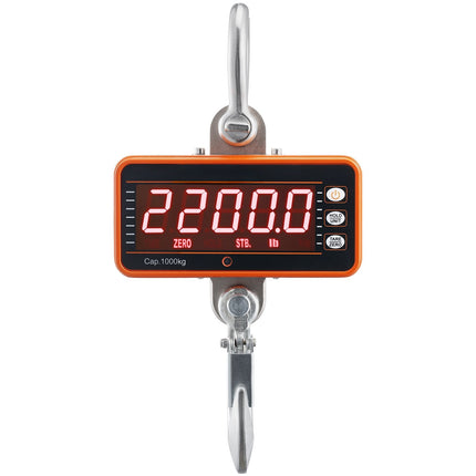 Digital Crane Scale 2200 lb, Remote Control, LED Display