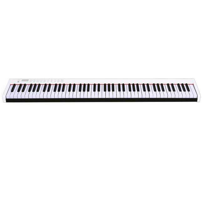 Pian digital cu 88 de taste Tastatură electronică portabilă 127 x 21,5 x 6,5 cm Alb + Negru