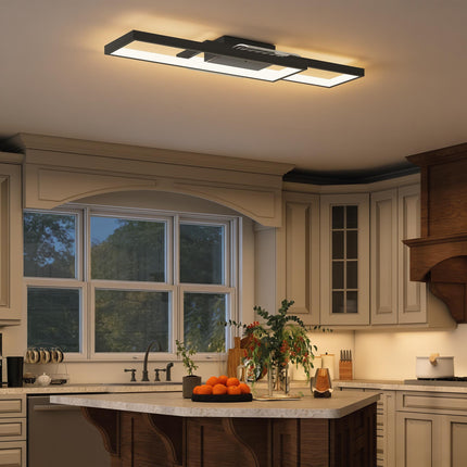Lampă de tavan LED reglabilă, 43W, 4600LM, 3000-6000K, Negru