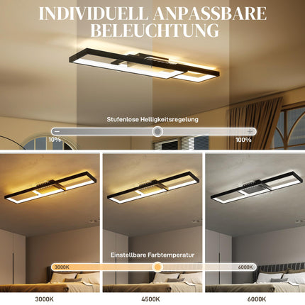 Lampă de tavan LED reglabilă, 43W, 4600LM, 3000-6000K, Negru