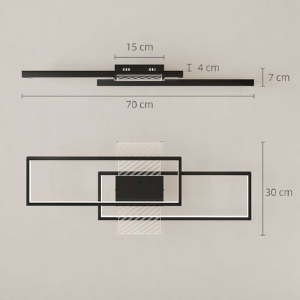 Lampă de tavan LED reglabilă, 43W, 4600LM, 3000-6000K, Negru