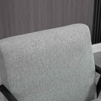 Armchair in gray linen look - Wingback, relaxation, 64.5x70x83.5 cm