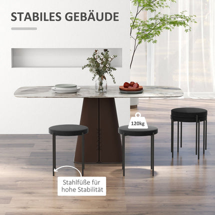 Scaune pentru Sufragerie Set 4 Scaune Stivuibile Cu Sezut Captusit, Husa Catifea, Negru, 41,5X41,5X46Cm
