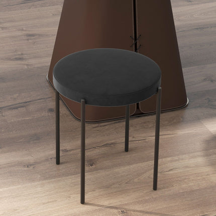 Scaune pentru Sufragerie Set 4 Scaune Stivuibile Cu Sezut Captusit, Husa Catifea, Negru, 41,5X41,5X46Cm