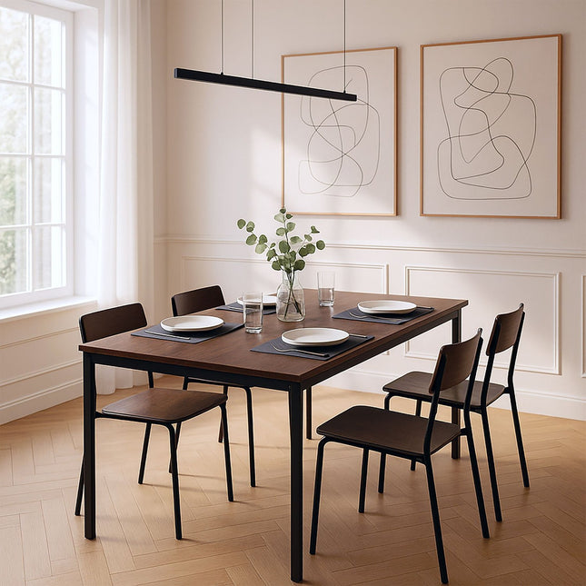 Masă de dining pentru 4 persoane, 110 x 60 cm, blat cu aspect de stejar